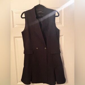 Zara Black Long Vest Top